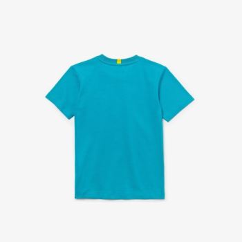 Lacoste Lacoste x National Geographic Cotton T-shirt Dětské - Tričko Blankyt / Bílé | CZ-TOZ11U